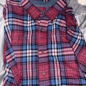 Izod Red and Blue Flannel Shirt